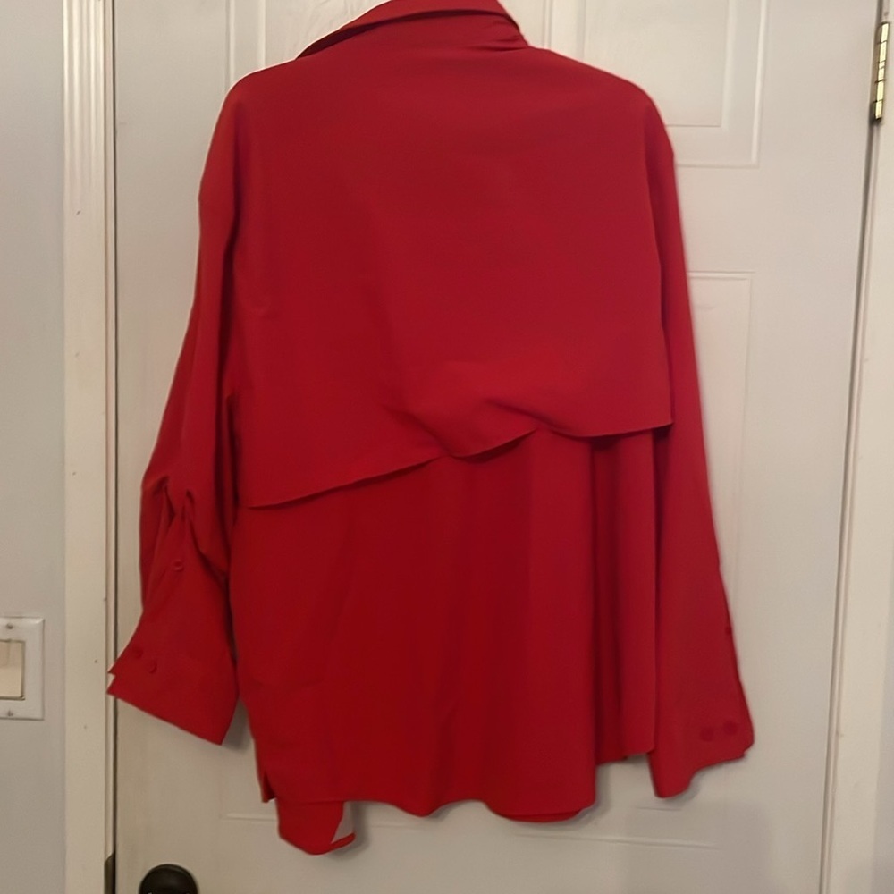 Red Button-Up Shirt - Picture 4 of 4